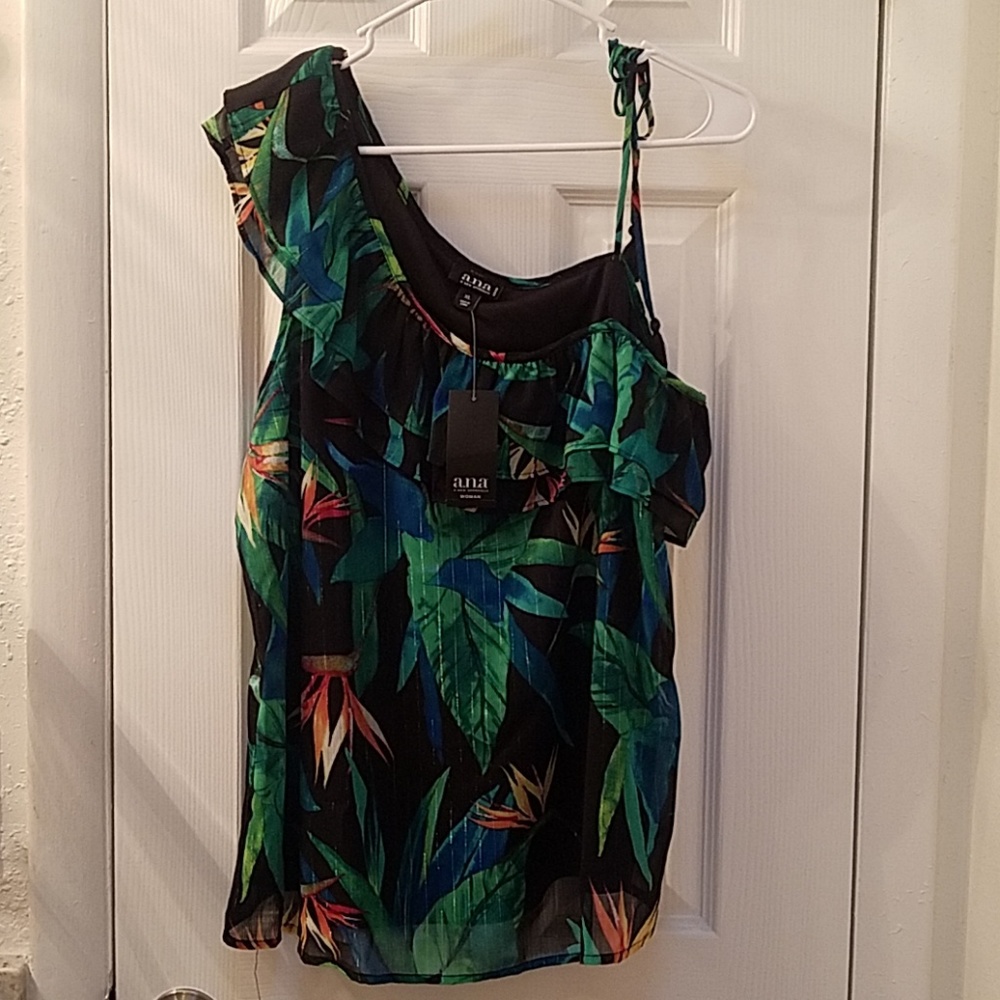Tropical one shoulder top